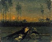 Vincent Van Gogh Landscape at sunset painting